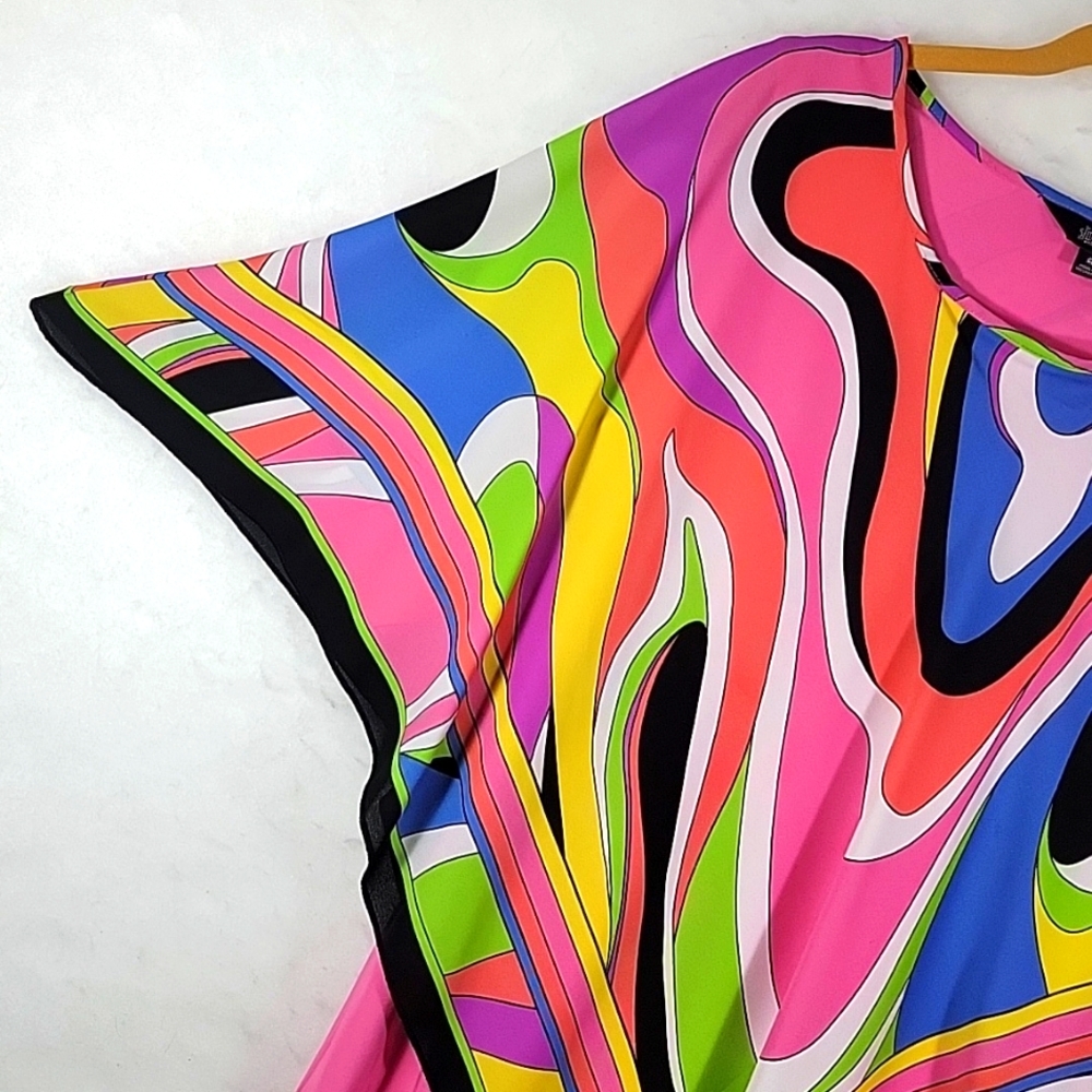 Investments Slim Factor Flowing Contemporary Colorful Top Size M - Picture 3 of 7